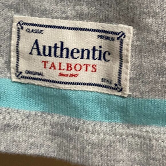 Talbots plus long sleeve gray tunic w/multi color stripes, size 2X - Picture 4 of 9